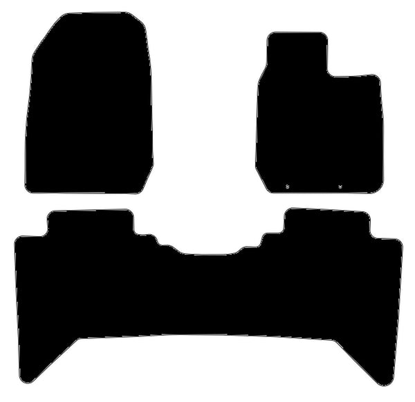 Isuzu D-Max V-Cross Single Rear 2021 onwards Black Premium Carpet Tailored Car Mats NV HITECH