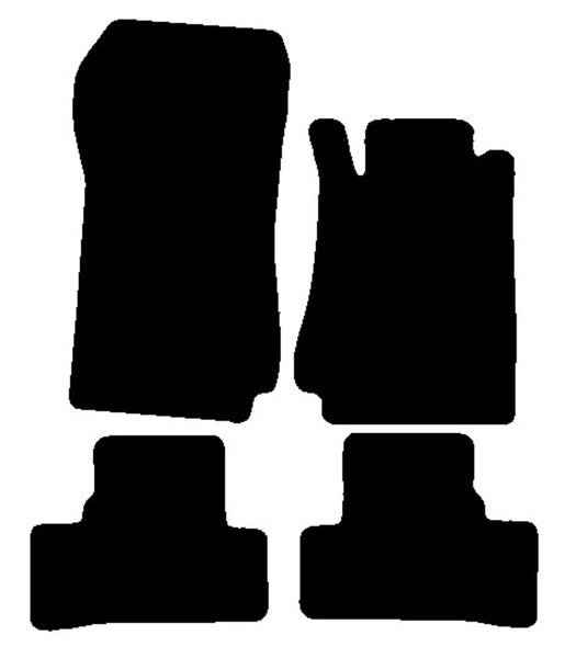 Mercedes CLK (C208) Convertible 1997-2003 Black Premium Carpet Tailored Car Mats NV HITECH