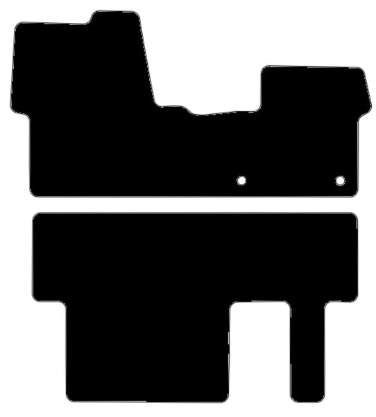 Peugeot Traveller Van Incl 2nd Row 2016 onwards Black Premium Carpet Tailored Van Mats HITECH