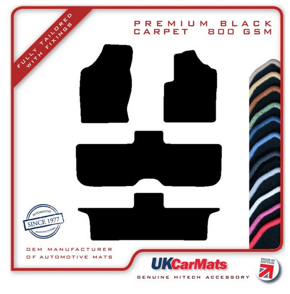 Ford Galaxy Mk1 / Mk2 (MPV) 1995-2006 Black Premium Carpet Tailored Car Mats HITECH