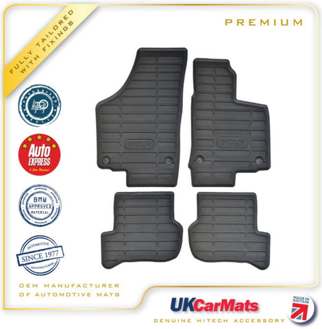 VW Golf MK5/MK6 FOR ROUND STUD 2007-2012 Premium Moulded TPE Rubber Car Mats