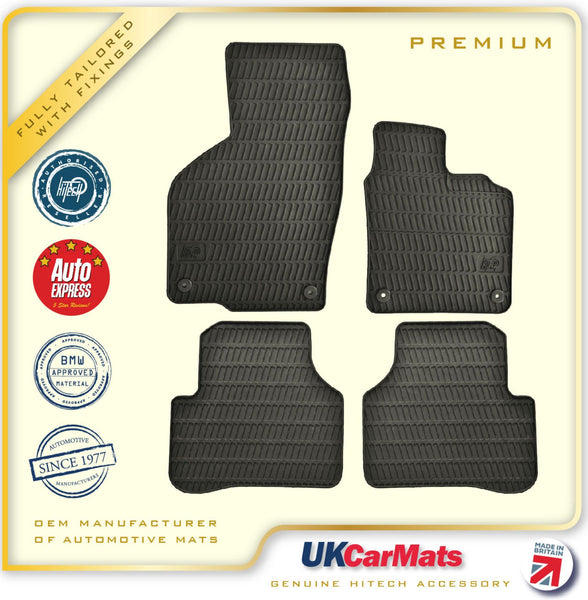 VW Passat Round Clips 2007-2015 Premium Moulded TPE Rubber Car Mats