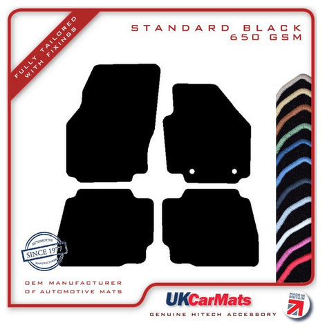 Ford Mondeo Mk4 (Oval Fixings) 2007-2012 Black Tailored Carpet Car Mats HITECH