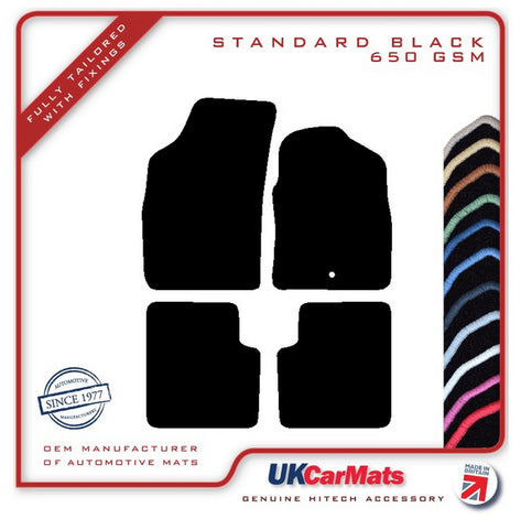 Fiat 500 2007-2014 Black Tailored Carpet Car Mats HITECH