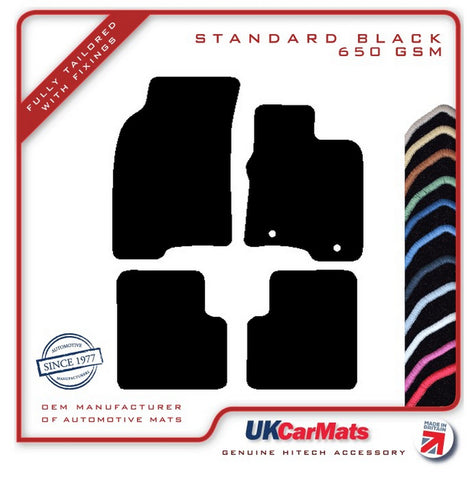Fiat Panda 2012-2015 Black Tailored Carpet Car Mats HITECH