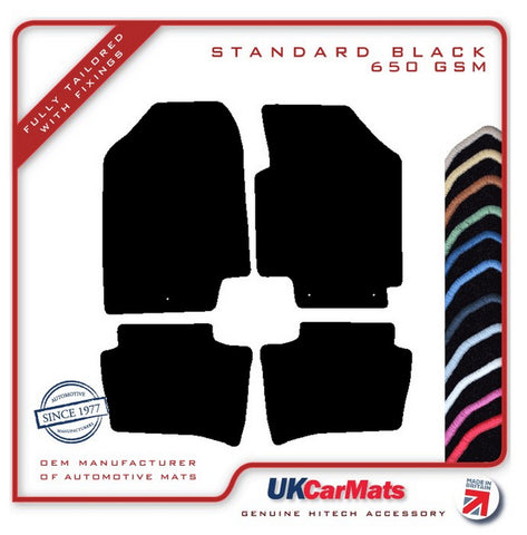 Hyundai i20 (2 Fixings) 2010-2014 Black Tailored Carpet Car Mats HITECH