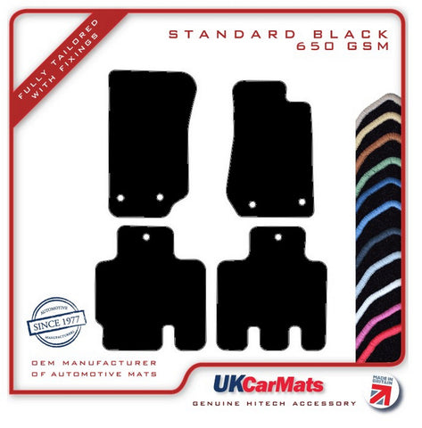Jeep Wrangler 4Dr (JK) Double Eyelet 2007-2017 Black Tailored Carpet Car Mats HITECH