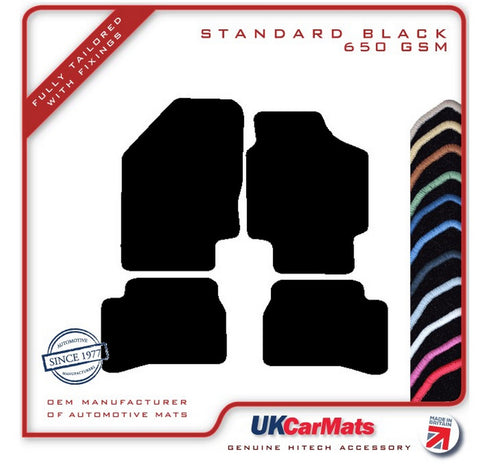 Kia Rio 2005-2009 Black Tailored Carpet Car Mats HITECH
