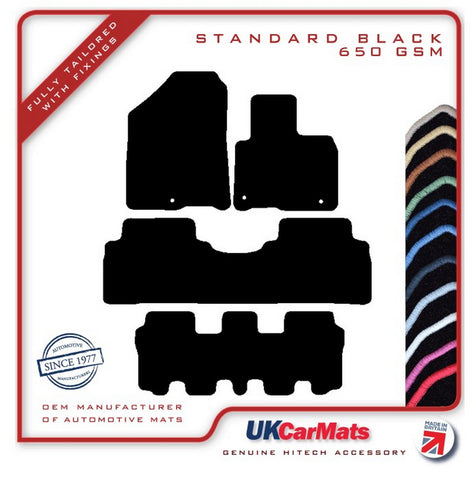 Kia Sorento 7 Seater MPV 2015-2020 Black Tailored Carpet Car Mats HITECH