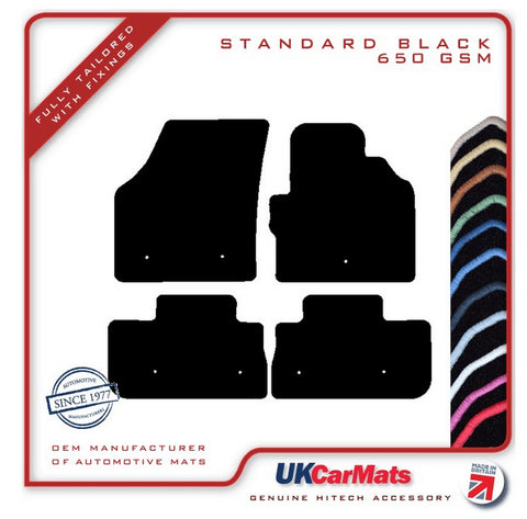 Land Rover Freelander 2 Facelift (Eyelets On All 4 Mats) 2013 onwards Black Tailored Carpet Car Mats HITECH