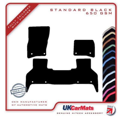 Land Rover Defender L663 110 7 Seater 2020 onwards Black Tailored Carpet Car Mats HITECH