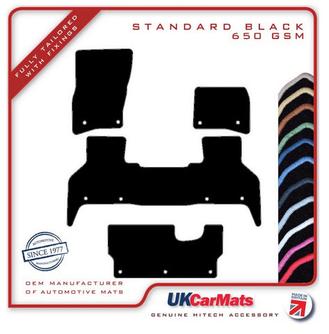 Land Rover Defender L663 130 8 Seater 2020 onwards Black Tailored Carpet Car Mats HITECH