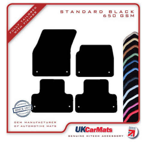 Land Rover Range Rover Evoque L538 (Rear Holes 7cm Bottom) 2013-2018 Black Tailored Carpet Car Mats HITECH