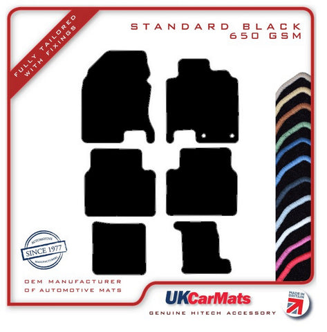 Nissan Qashqai+2 2008-2013 Black Tailored Carpet Car Mats HITECH