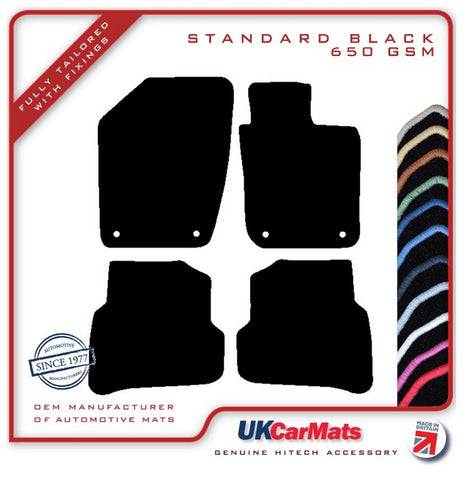Skoda Fabia (Oval Twist Fixings) 2015-2021 Black Tailored Carpet Car Mats HITECH