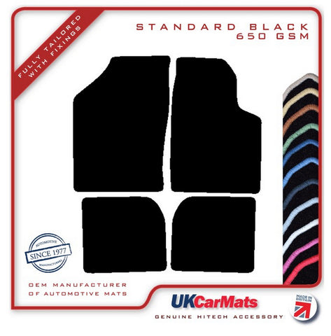 VW Polo 1 & 2 1975-1994 Black Tailored Carpet Car Mats HITECH