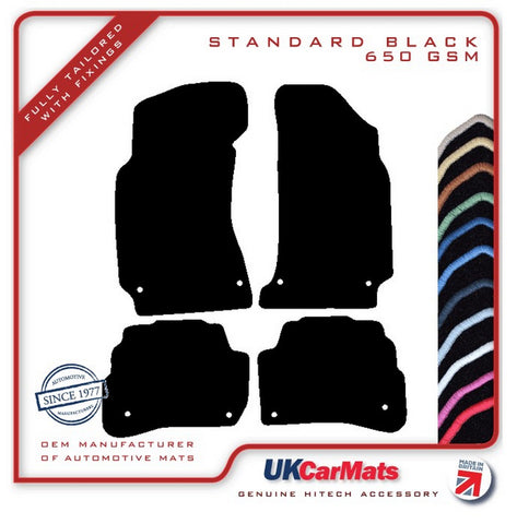 VW Passat Stud Fixing 2000-2005 Black Tailored Carpet Car Mats HITECH