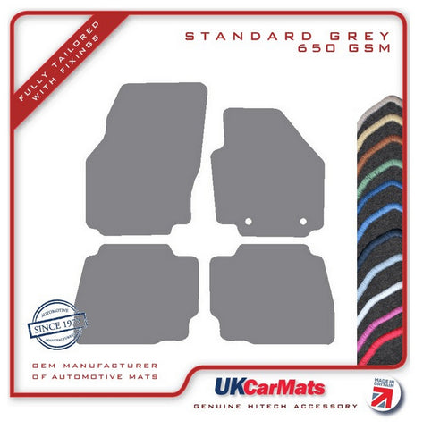 Ford Mondeo Mk4 (Oval Fixings) 2007-2012 Grey Tailored Carpet Car Mats HITECH