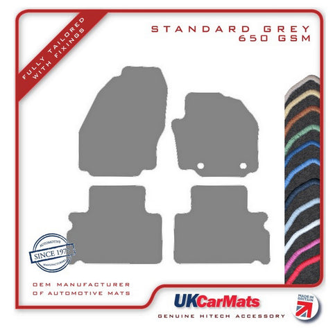 Ford S-Max (Oval Fixings) 2006-2011 Grey Tailored Carpet Car Mats HITECH