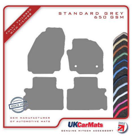 Ford S-Max (Round Fixings) 5 Seater 2011-2015 Grey Tailored Carpet Car Mats HITECH
