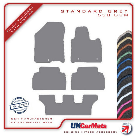 Hyundai Santa Fe (7 Seat) 2018 onwards (NOT FOR HYBRID MODELS!) Grey Tailored Carpet Car Mats HITECH