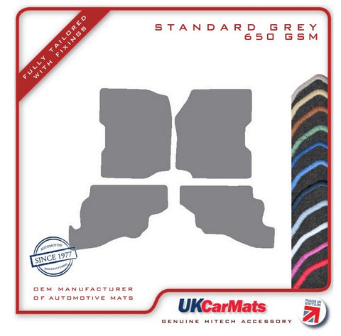 Jeep Wrangler 1986-1997 Grey Tailored Carpet Car Mats HITECH