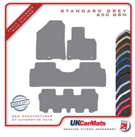 Kia Sorento 7 Seater MPV 2015-2020 Grey Tailored Carpet Car Mats HITECH