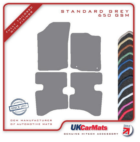 Peugeot 107 (Two Fixings Driver) 2010-2014 Grey Tailored Carpet Car Mats HITECH