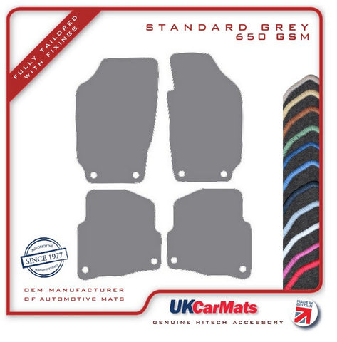 Skoda Fabia (Oval Twist Fixings) 1999-2007 Grey Tailored Carpet Car Mats HITECH