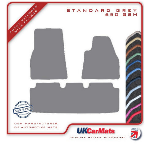 Tesla Model S Long Range Plus (Narrower Rear) 2020 onwards Grey Tailored Carpet Car Mats HITECH