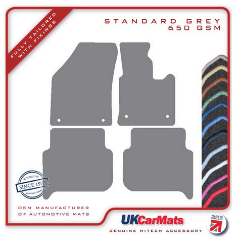 VW Touran (Round Fixings) 2007-2015 Grey Tailored Carpet Car Mats HITECH