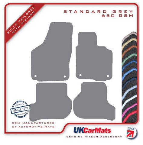 Volkswagen VW  Golf Mk5 (Round Stud Fixings) 2007-2008 Grey Tailored Carpet Car Mats HITECH