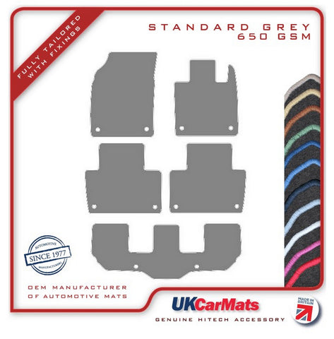 Volvo XC90 7-Seater (MPV) 2015 onwards Grey Tailored Carpet Car Mats HITECH