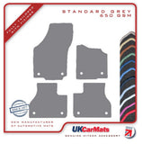 VW Phaeton (Round Stud Fixings) 2002-2016 Grey Tailored Carpet Car Mats HITECH