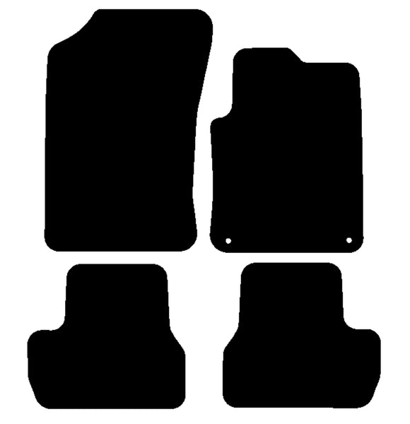 Citroen C3 (2nd Gen) 2009-2016 Black Tailored Carpet Car Mats NV HITECH