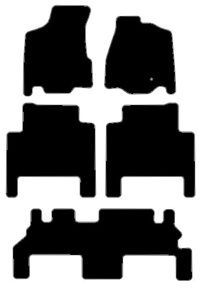 Chrysler Grand Voyager 5th Generation 2008-2016 Black Luxury Velour Tailored Car Mats NV HITECH