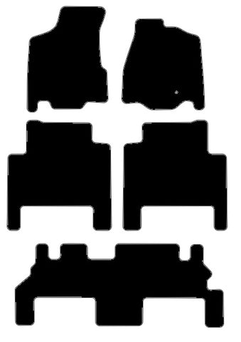 Chrysler Grand Voyager 5th Generation 2008-2016 Black Luxury Velour Tailored Car Mats NV HITECH