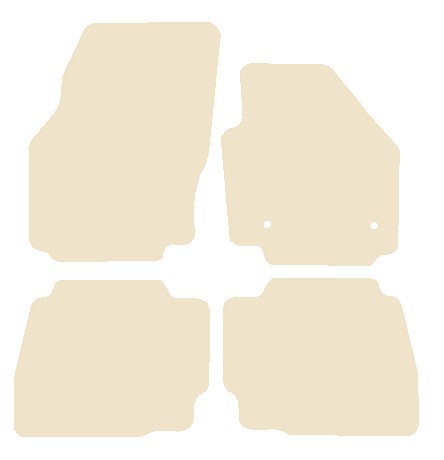 Ford Mondeo Mk4 (Round Fixings) 2012-2014 Beige Luxury Velour Tailored Car Mats NV HITECH