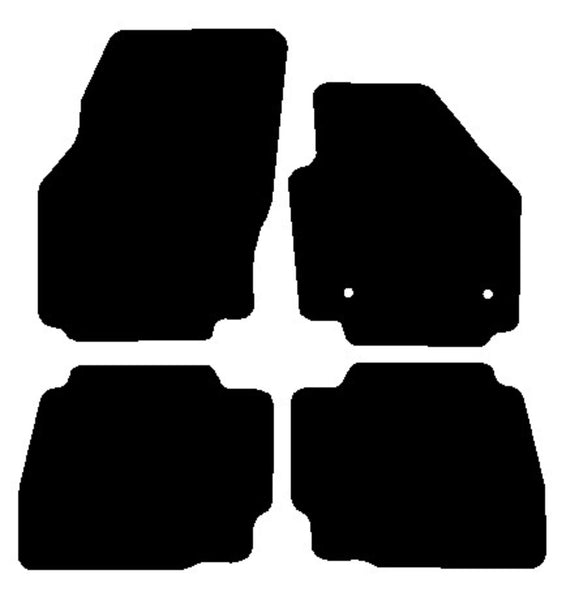 Ford Mondeo Mk4 (Round Fixings) 2012-2014 Black Luxury Velour Tailored Car Mats NV HITECH