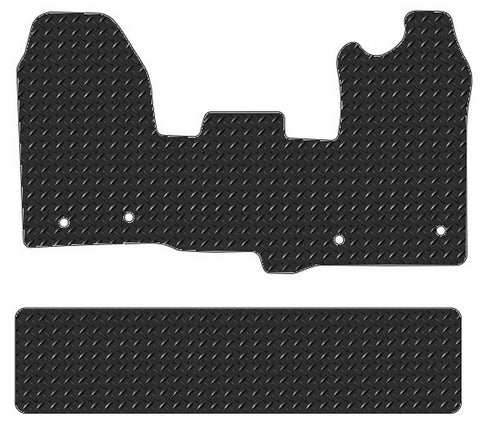 Ford Transit Crew Cab 2019 onwards Chequered Rubber Tailored Van Mats HITECH