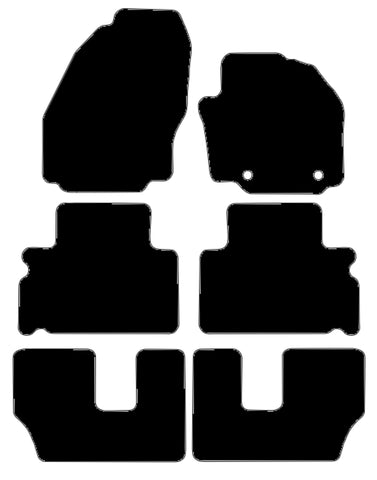 Ford S-Max (Oval Fixings) 7 Seater 2006-2011 Black Premium Carpet Tailored Car Mats NV HITECH