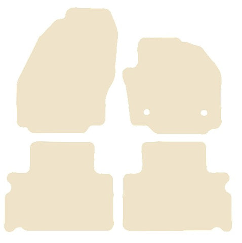 Ford S-Max (Round Fixings) 5 Seater 2011-2015 Beige Luxury Velour Tailored Carpet Car Mats NV HITECH