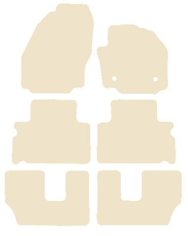 Ford Galaxy Mk3 (MPV) Round Fixings 2014-2015 Beige Luxury Velour Tailored Carpet Car Mats NV HITECH
