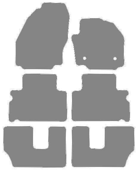 Ford Galaxy Mk3 (MPV) Round Fixings 2014-2015 Grey Luxury Velour Tailored Carpet Car Mats NV HITECH