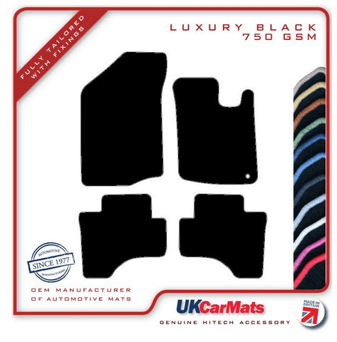 Citroen C1 (One Fixing Driver) 2005-2010 Black Luxury Velour Tailored Car Mats HITECH