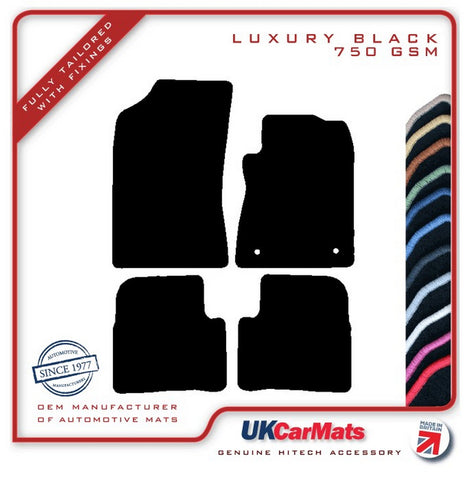 DS 3 2016 onwards Black Luxury Velour Tailored Car Mats HITECH