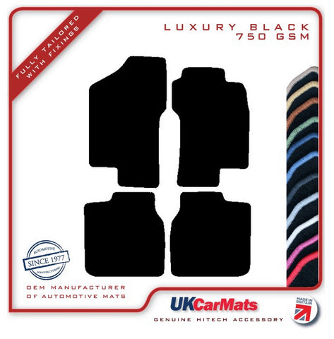 Fiat Bravo 1995-2001 Black Luxury Velour Tailored Car Mats HITECH