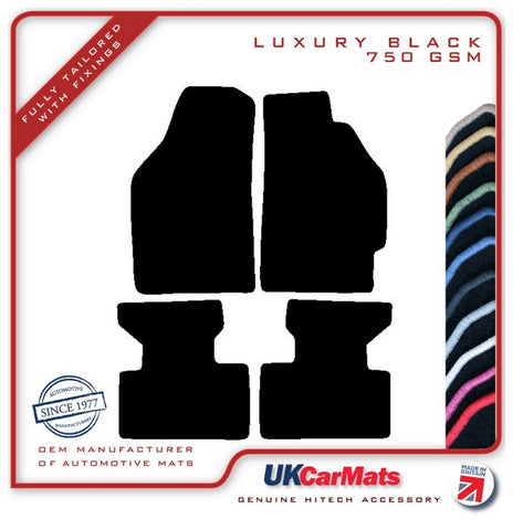 Fiat Punto 1999-2006 Black Luxury Velour Tailored Car Mats HITECH