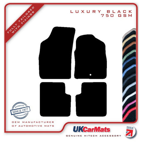 Fiat 500 2007-2014 Black Luxury Velour Tailored Car Mats HITECH