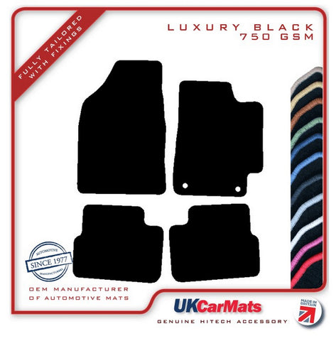 Fiat Bravo 2007 onwards Black Luxury Velour Tailored Car Mats HITECH